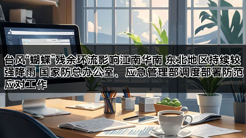 台风“蝴蝶”残余环流影响江南华南 东北地区持续较强降雨 国家防总办公室、应急管理部调度部署防范应对工作