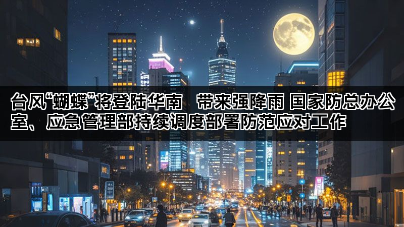 台风“蝴蝶”将登陆华南 带来强降雨 国家防总办公室、应急管理部持续调度部署防范应对工作