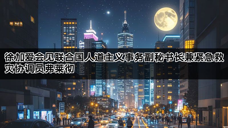 徐加爱会见联合国人道主义事务副秘书长兼紧急救灾协调员弗莱彻