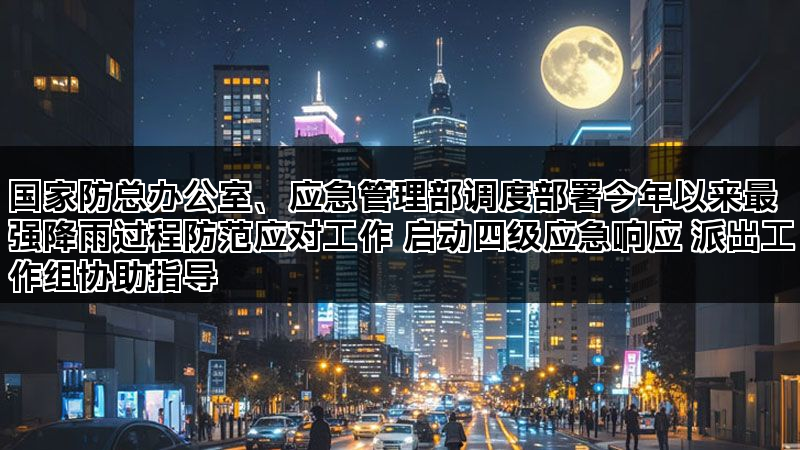 国家防总办公室、应急管理部调度部署今年以来最强降雨过程防范应对工作 启动四级应急响应 派出工作组协助指导