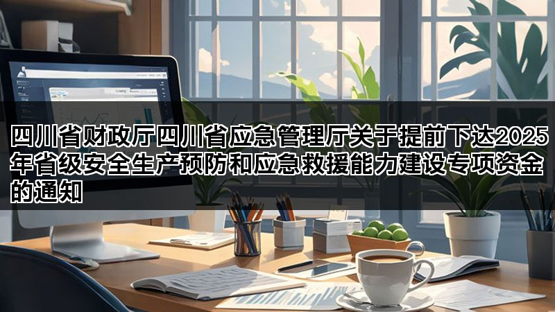 四川省财政厅四川省应急管理厅关于提前下达2025年省级安全生产预防和应急救援能力建设专项资金的通知 四川省财政厅四川省应急管理厅关于提前下达2025年省级安全生产预防和应急救援能力建设专项资金的通知