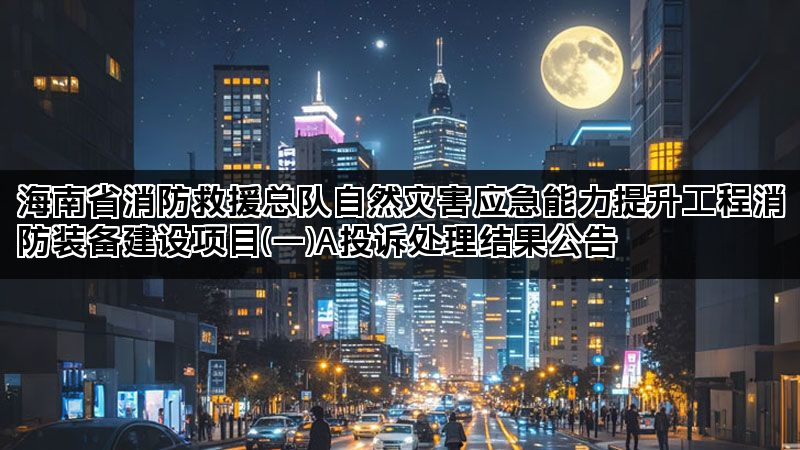 海南省消防救援总队自然灾害应急能力提升工程消防装备建设项目(一)A投诉处理结果公告 海南省消防救援总队自然灾害应急能力提升工程消防装备建设项目(一)A投诉处理结果公告