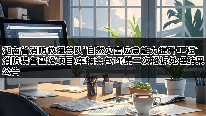 湖南省消防救援总队“自然灾害应急能力提升工程”消防装备建设项目(车辆类包14)第二次投诉处理结果公告 湖南省消防救援总队“自然灾害应急能力提升工程”消防装备建设项目(车辆类包14)第二次投诉处理结果公告